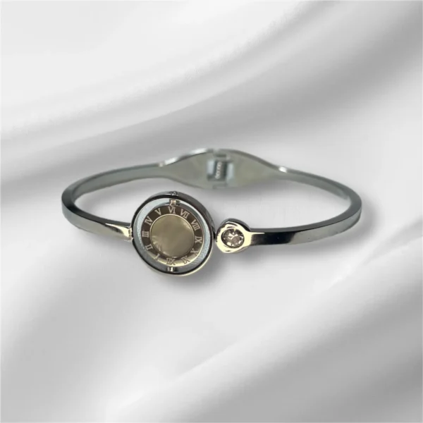 Reversible Charm Bracelet with Mica Shell Inlay & Roman Numerals - Available in Gold and Silver - Image 8